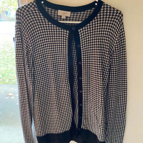 LOFT Sweaters - Loft Outlet Houndstooth Cardigan